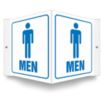 V-Shape Projection Men Restroom Signs