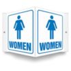 V-Shape Projection Women Restroom Signs