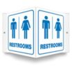 V-Shape Projection Restrooms Signs