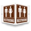 V-Shape Projection Restrooms Signs