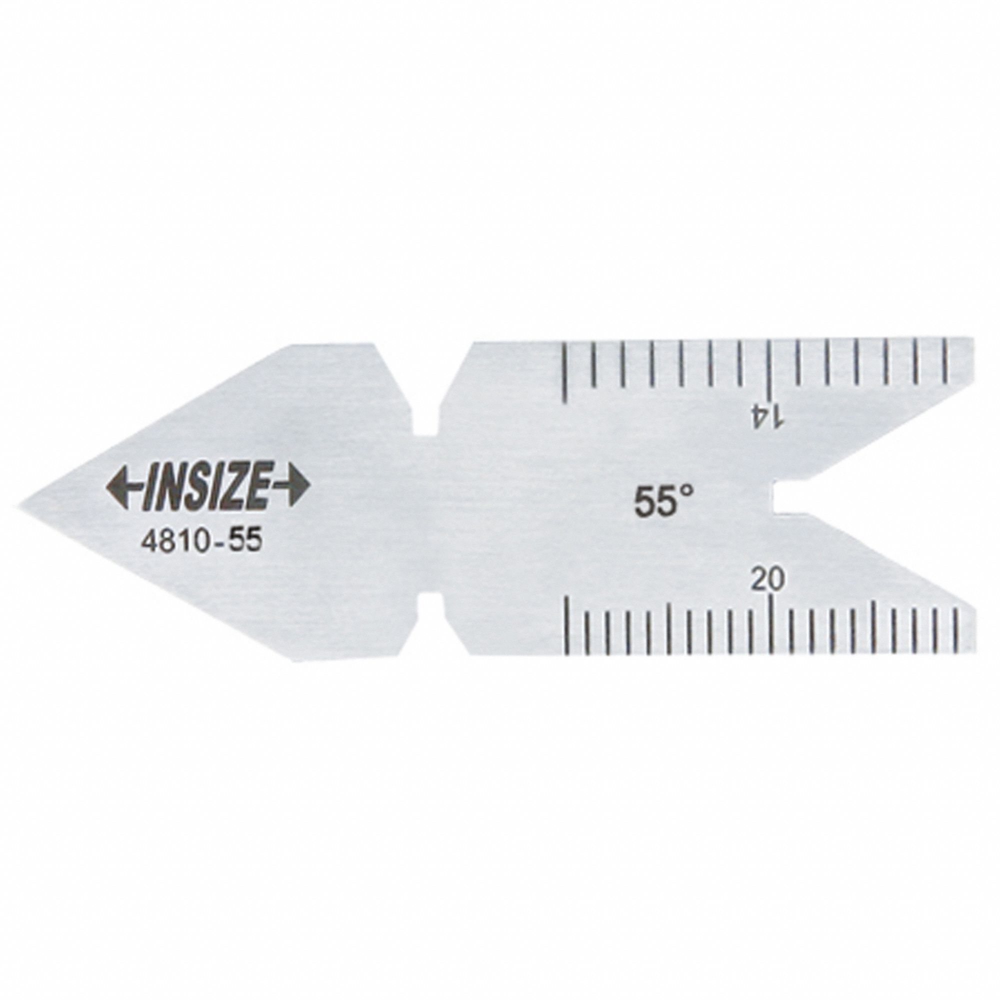 Center Gauge: For Whitworth Thread Type, 14ths/20ths/24ths/32nds Graduations, 55° Angle