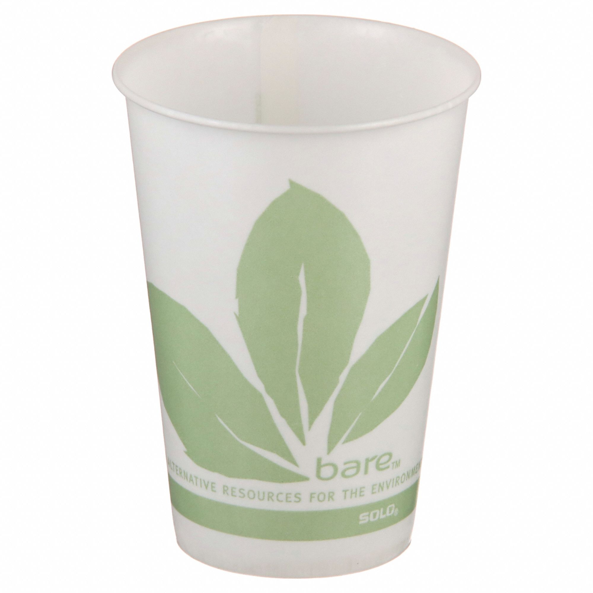 Disposable Cold Cup: 12 oz Capacity, Multi, Paper, Unwrapped, Bare, 2, 000 PK