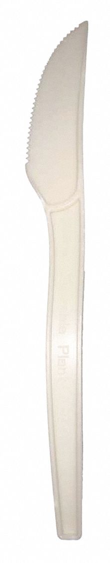 Disposable Knife: Beige, Heavy-Wt, Plant Starch, Unwrapped, 1, 000 PK