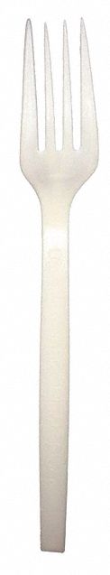 Disposable Fork: Beige, Heavy-Wt, Plant Starch, Unwrapped, 1, 000 PK