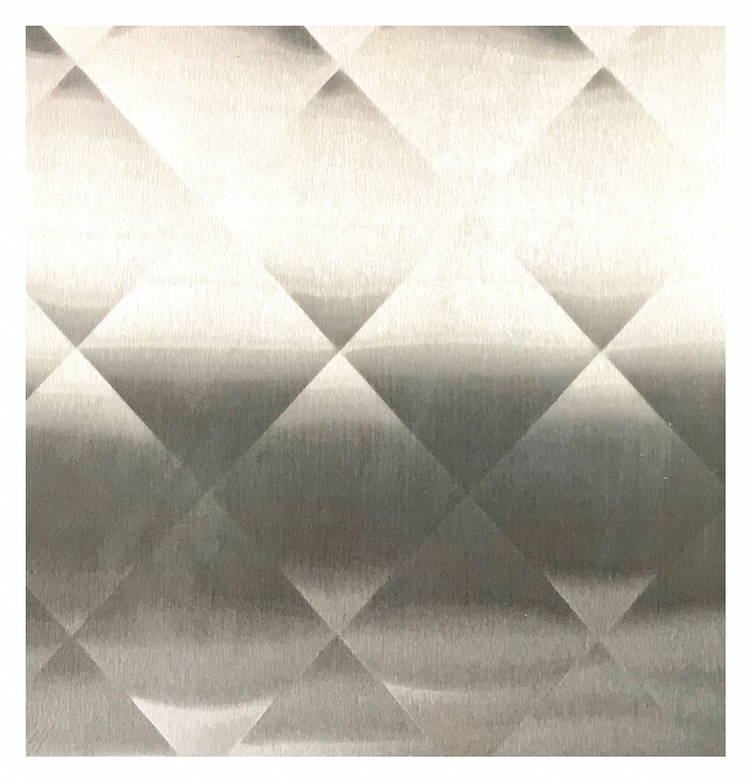 Stainless Steel Sheet, 10 ft - L: 304, 4 ft x 10 ft Nominal Size (WxL), 0.023 in Thick, 3 in Diamond