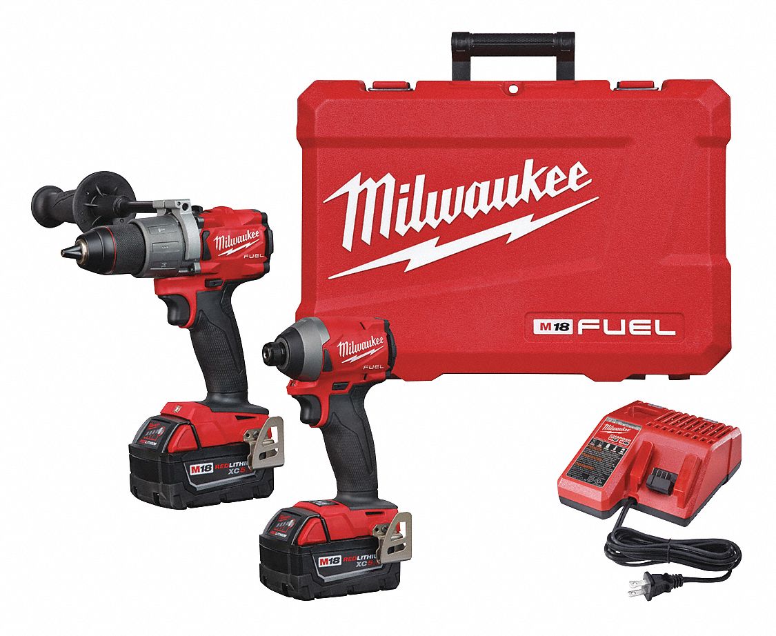 M18 FUEL 18V Lithium-Ion Brushless Cordless Combo Kit (3-Tool) W/(2) 5Ah  Batteries Charger