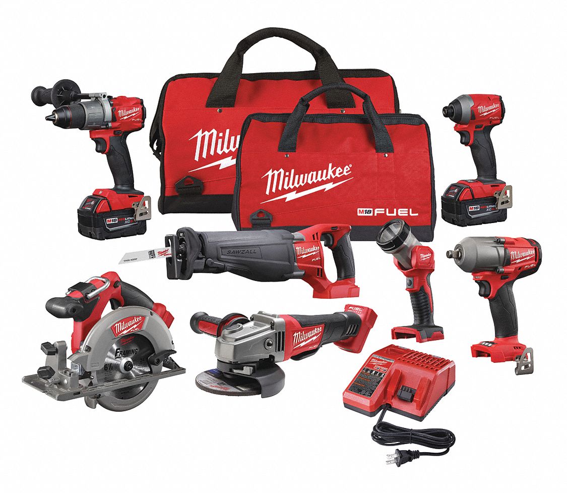 MILWAUKEE M18 FUEL, Cordless Combination Kit, 18V DC Voltage, Number of