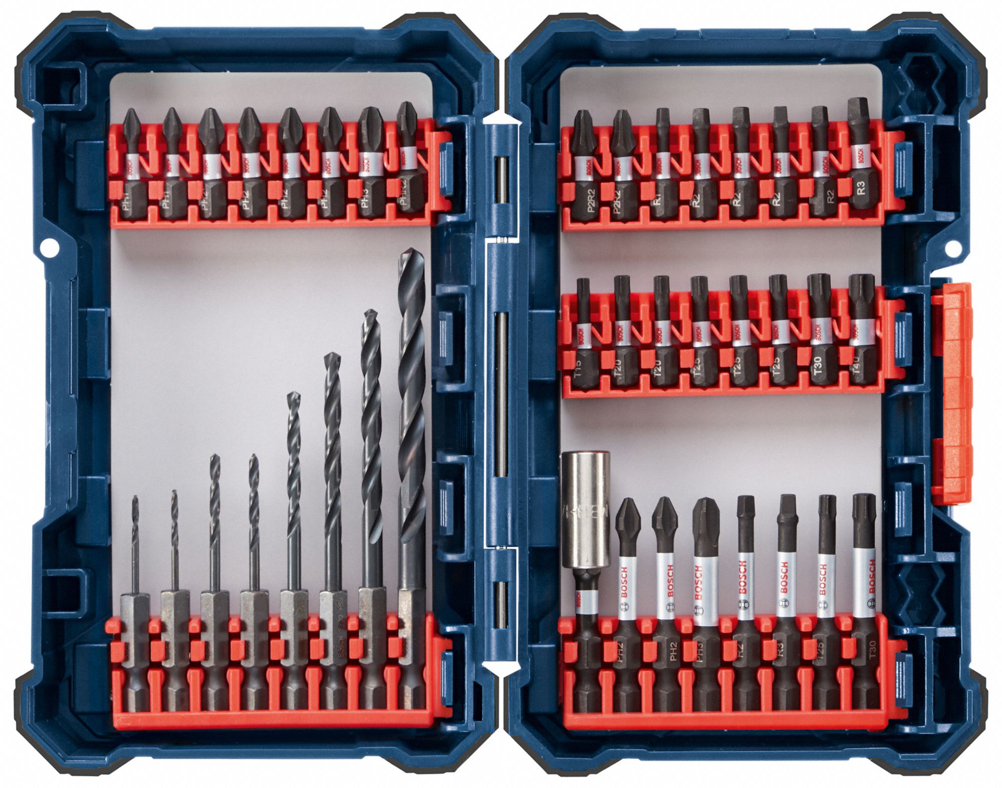 BOSCH Hex Shank Drill Set, Number of Drill Bits 40, 118°, 135