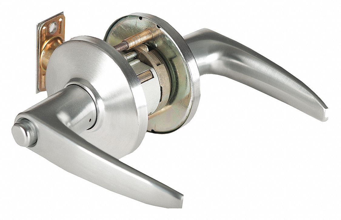 Door Lever Lockset, 2-3/4" Strike Dim