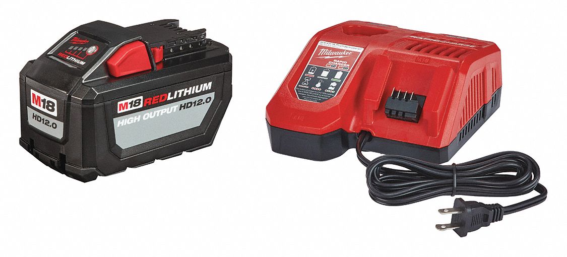MILWAUKEE REDLITHIUM BATTERY AND CHARGER KIT 12 AH 18V 120V AC