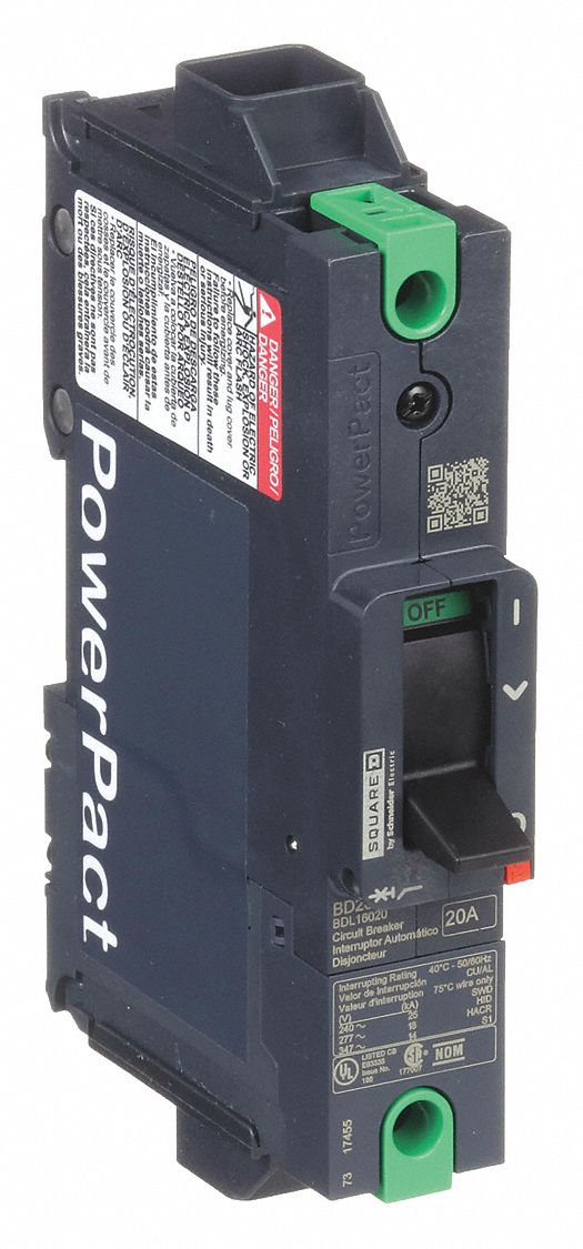 Molded Case Circuit Breaker: 20 A Amps, 25kA at 277/408V AC, Fixed, Everlink Lug Both Ends, Any, BDL