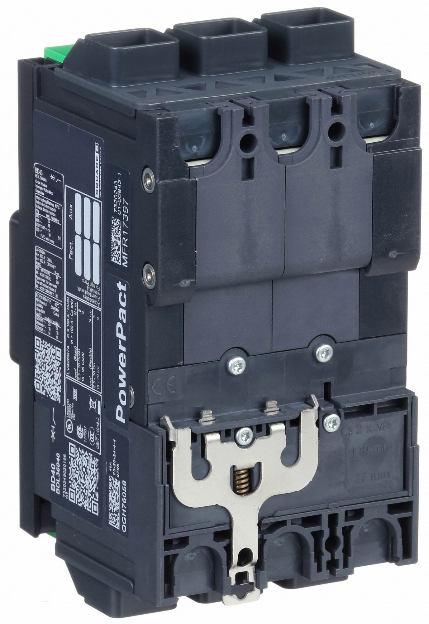 SQUARE D Molded Case Circuit Breaker: 40 A Amps, 25kA at 277/408V AC ...