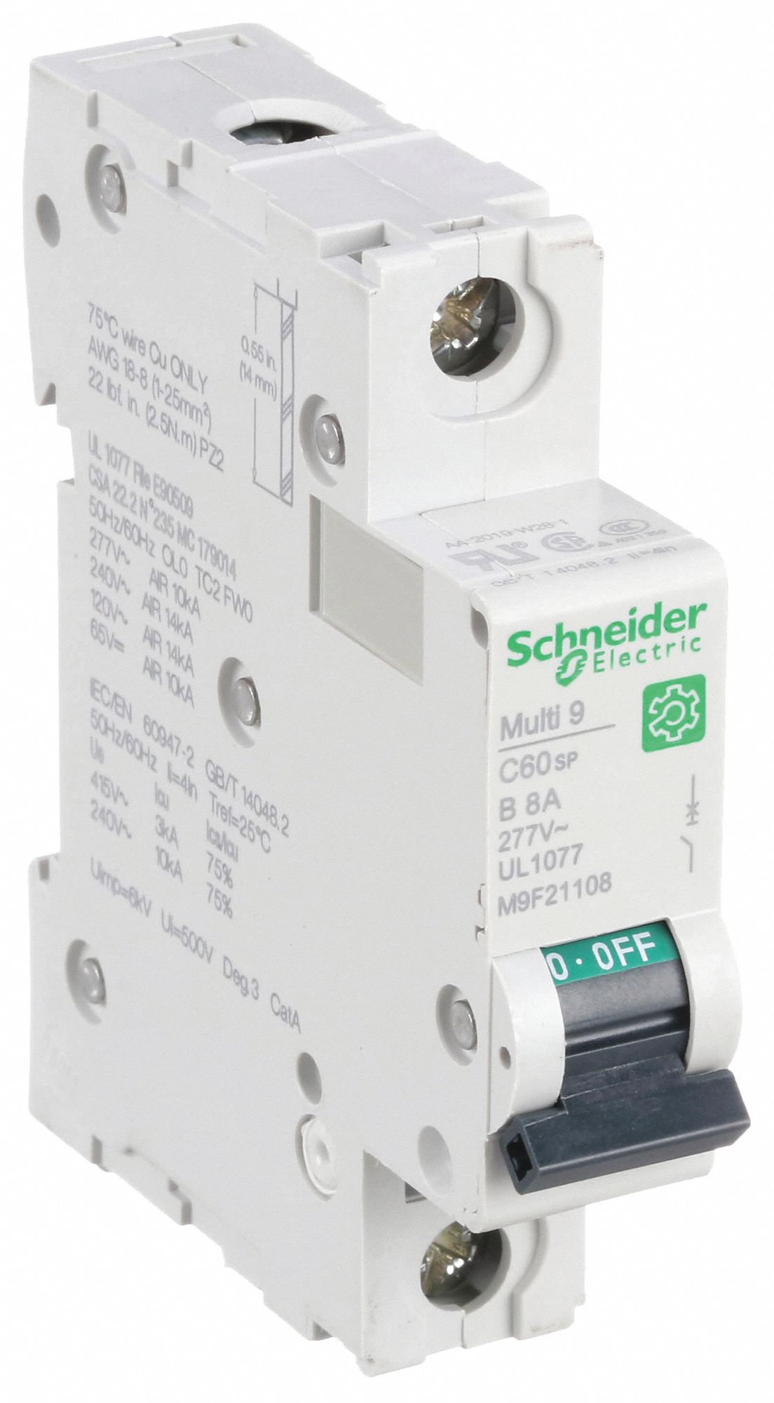 IEC Supplementary Protector: 8 A Amps, 60V DC, 14kA at 120/240V AC, Screw Clamp