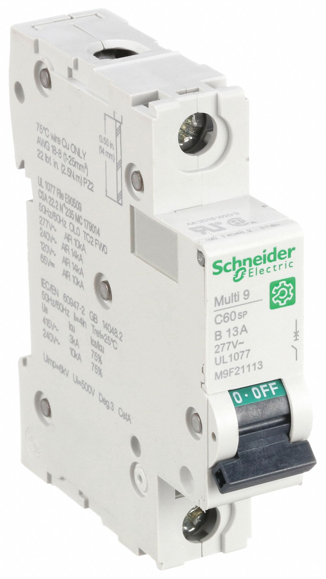 IEC Supplementary Protector: 13 A Amps, 60V DC, 14kA at 120/240V AC, Screw Clamp