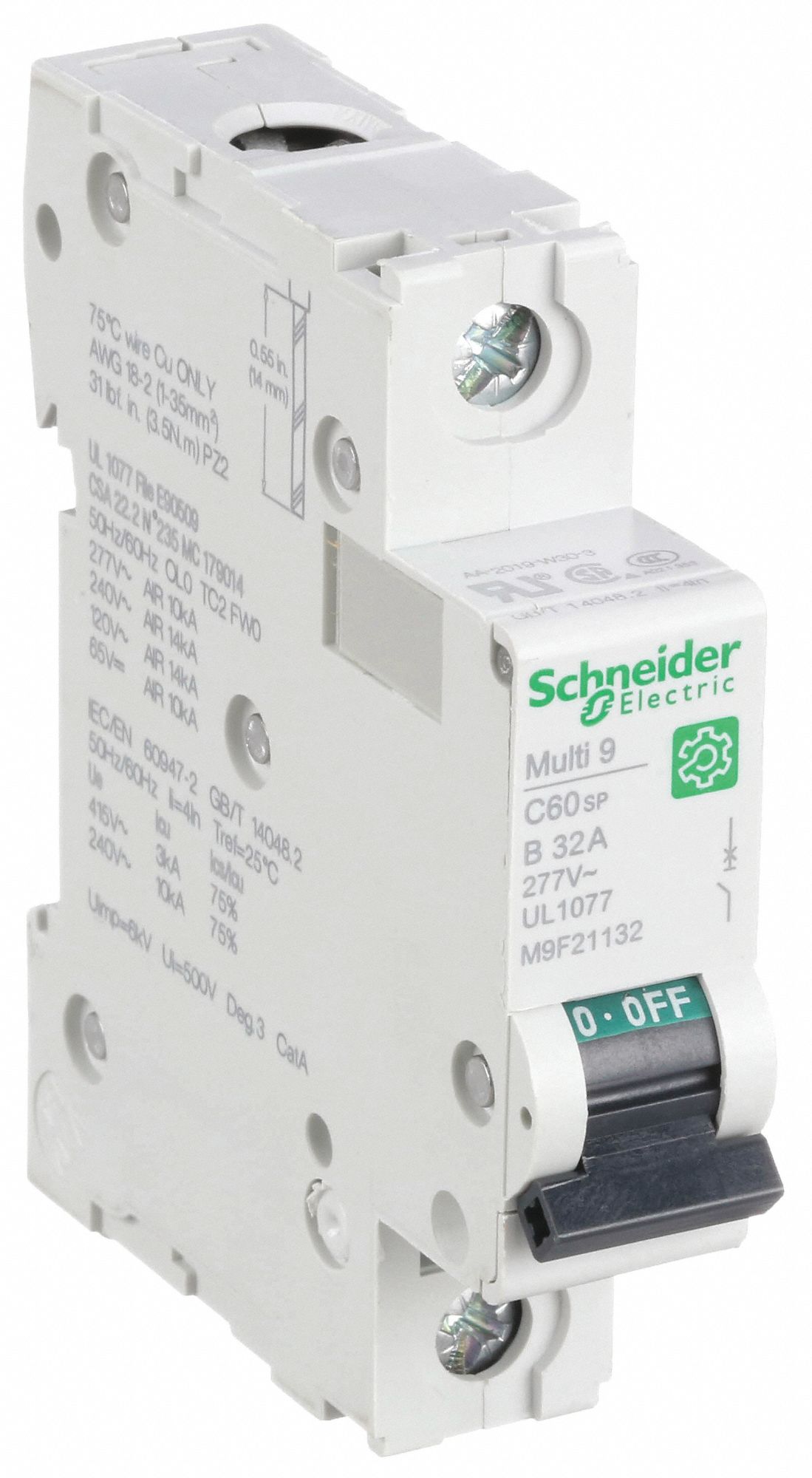 IEC Supplementary Protector: 32 A Amps, 60V DC, 14kA at 120/240V AC, Screw Clamp