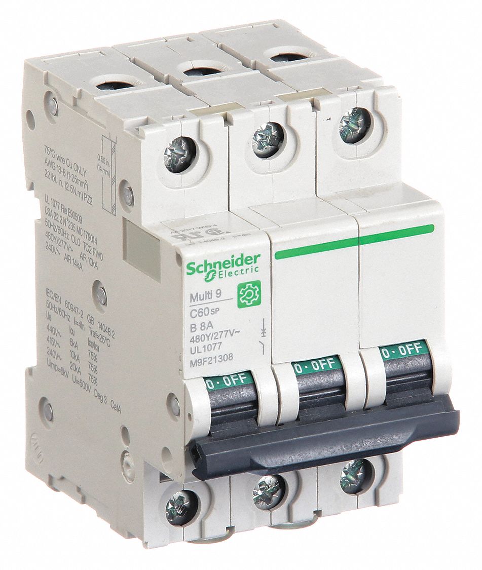 IEC Supplementary Protector: 8 A Amps, 14kA at 240V AC, Screw Clamp, C60SP