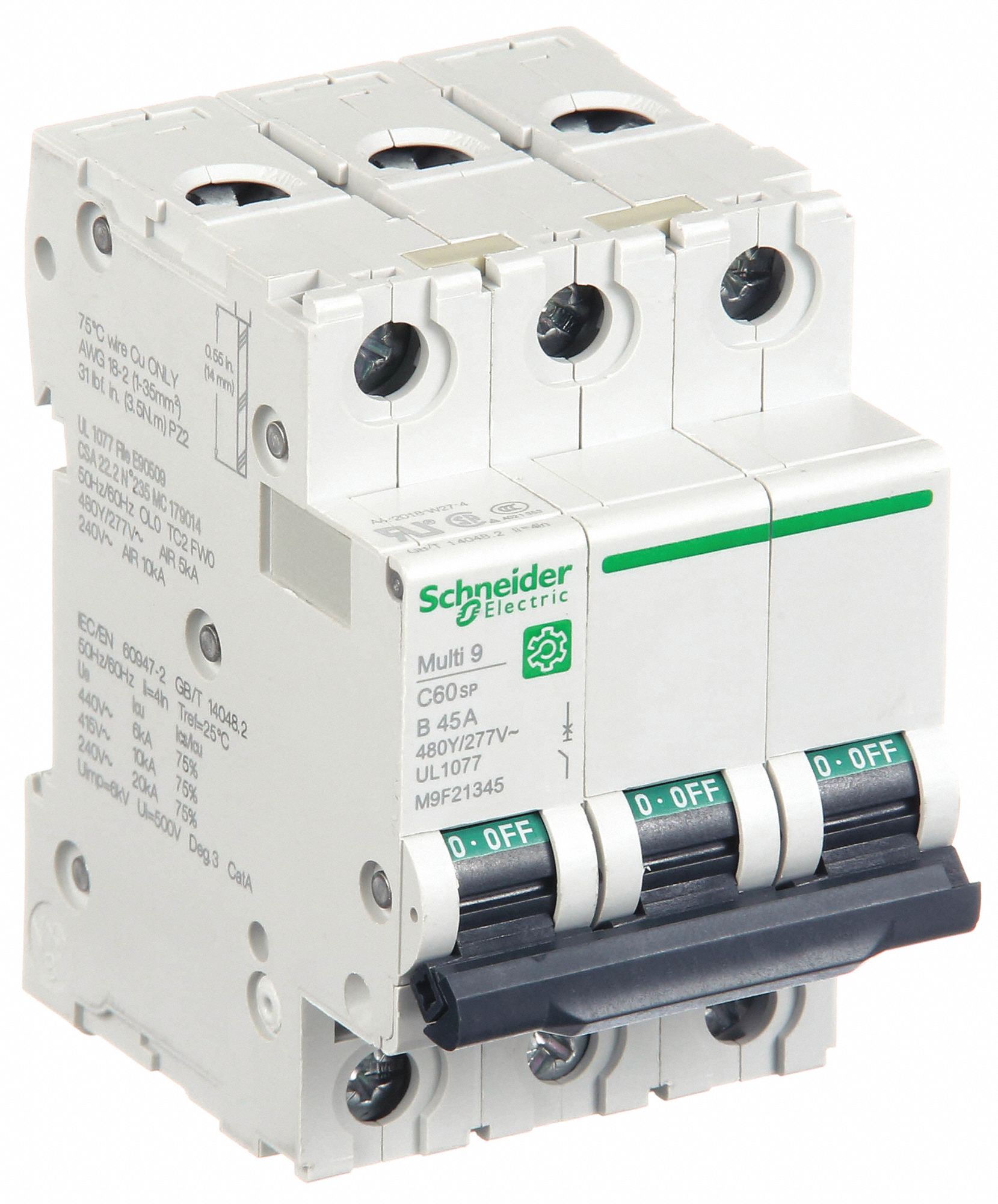 IEC Supplementary Protector: 45 A Amps, 10kA at 240V AC, Screw Clamp, C60SP