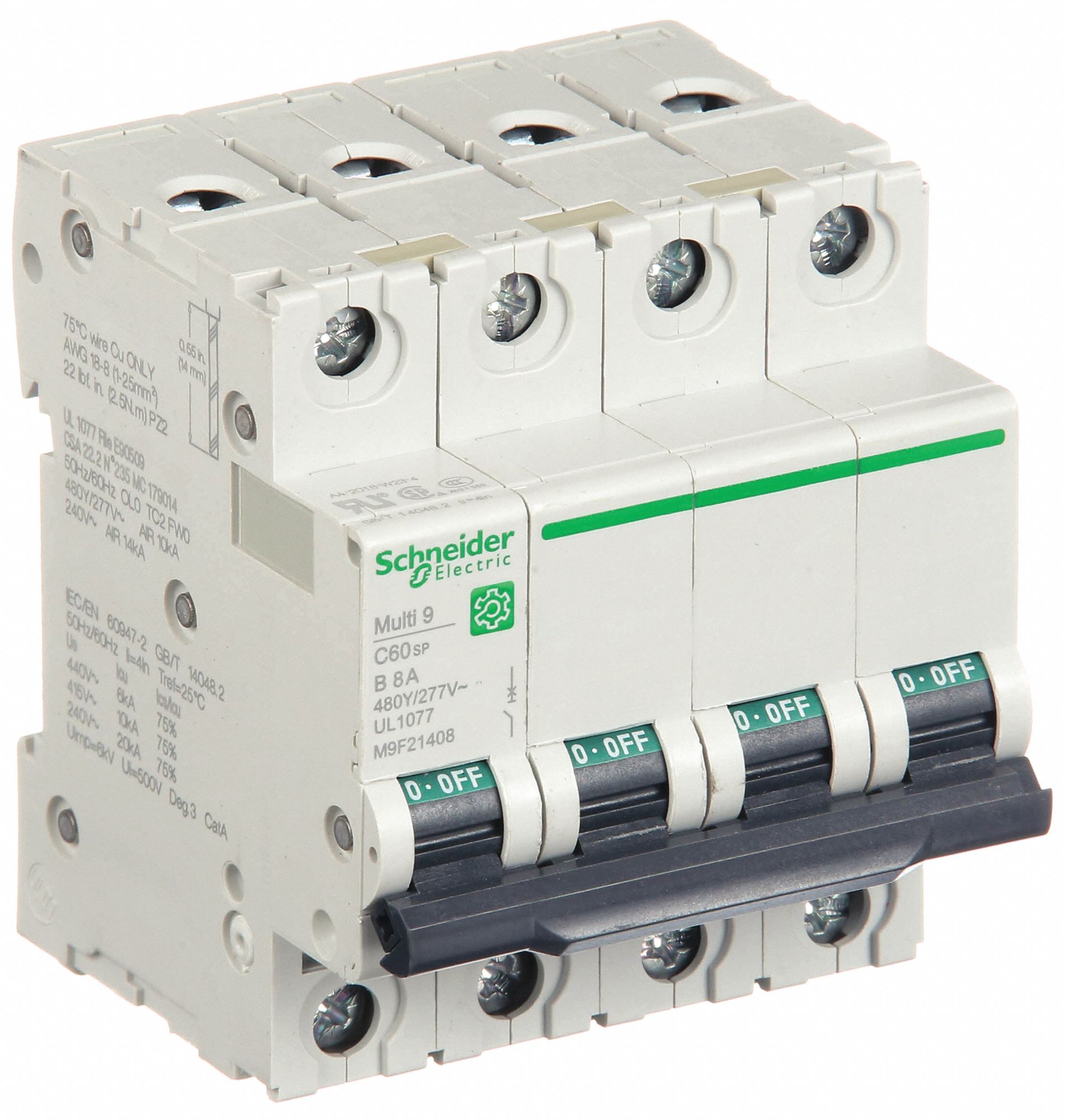 IEC Supplementary Protector: 8 A Amps, 14kA at 240V AC, Screw Clamp, B