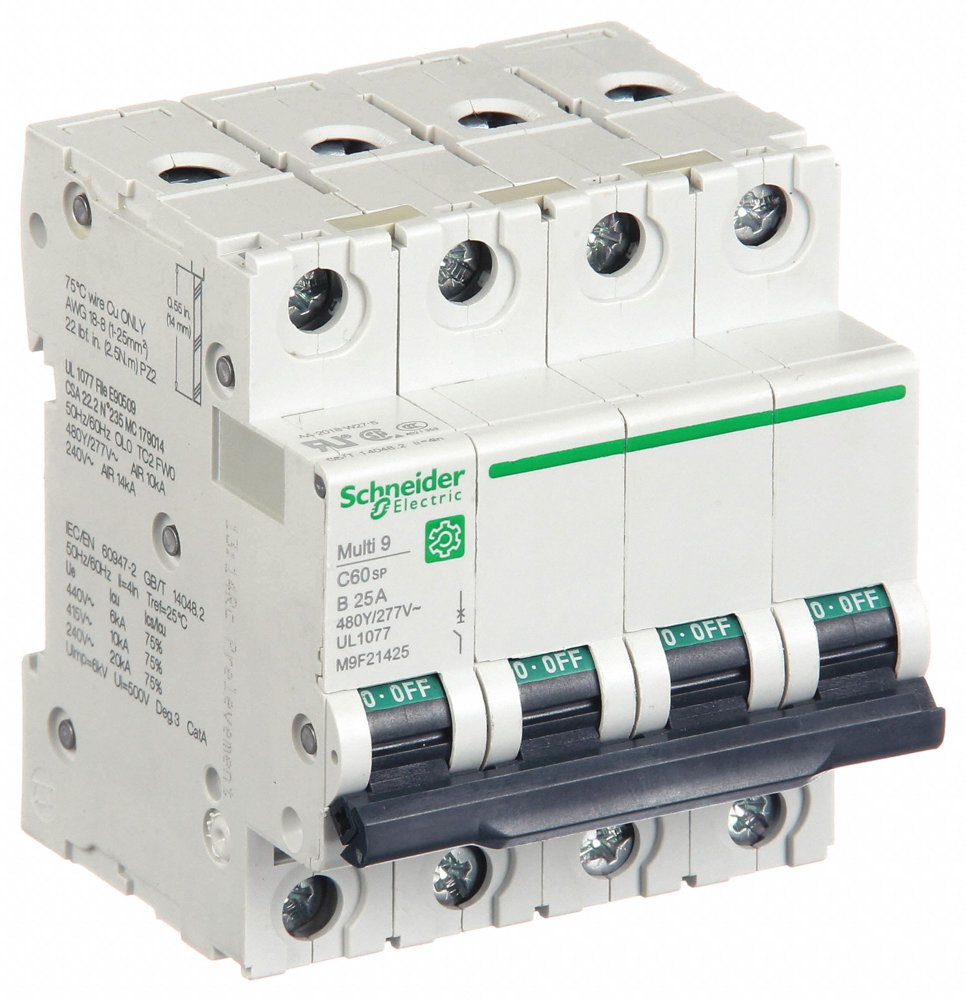 IEC Supplementary Protector: 25 A Amps, 14kA at 240V AC, Screw Clamp, B