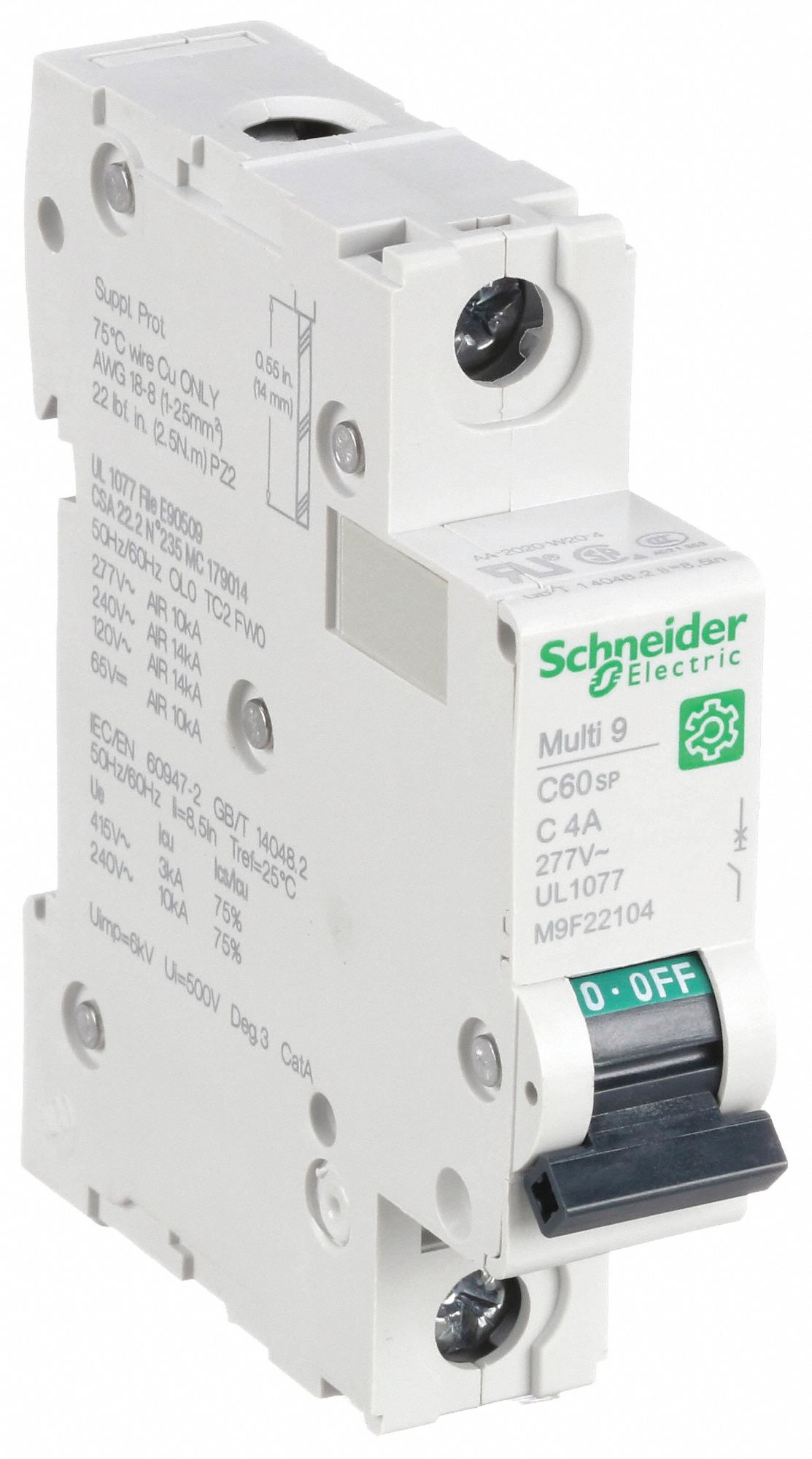 IEC Supplementary Protector: 4 A Amps, 60V DC, 14kA at 120/240V AC, Screw Clamp