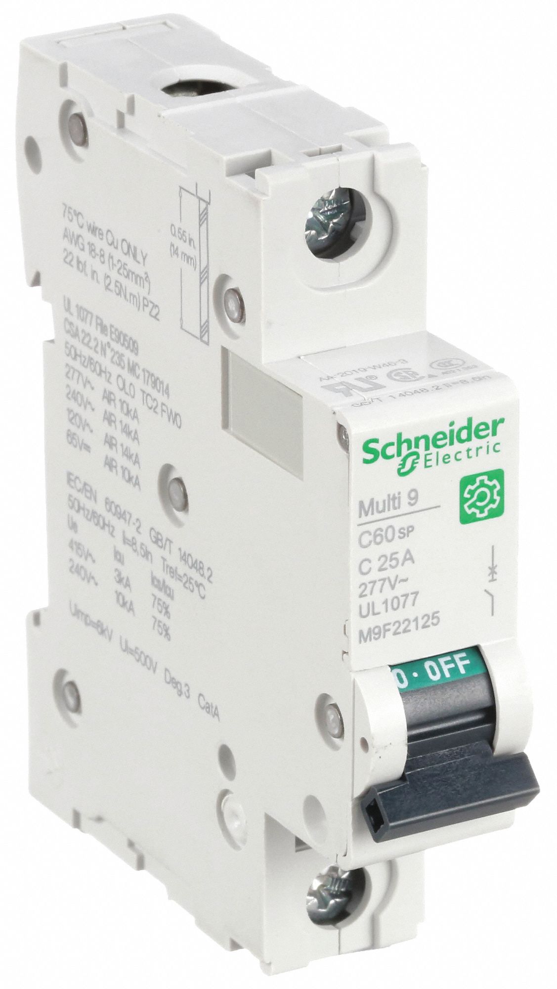 IEC Supplementary Protector: 25 A Amps, 60V DC, 14kA at 120/240V AC, Screw Clamp