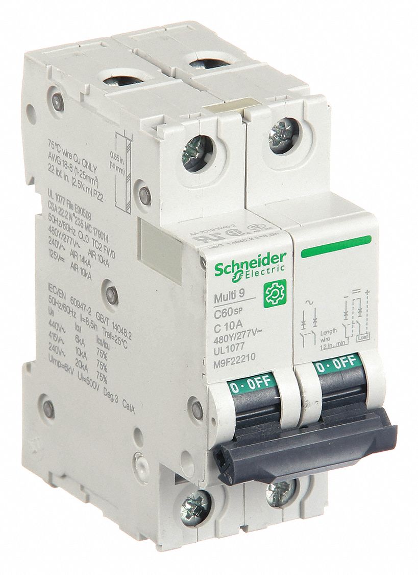 IEC Supplementary Protector: 10 A Amps, 14kA at 240V AC, Screw Clamp, C60SP, C