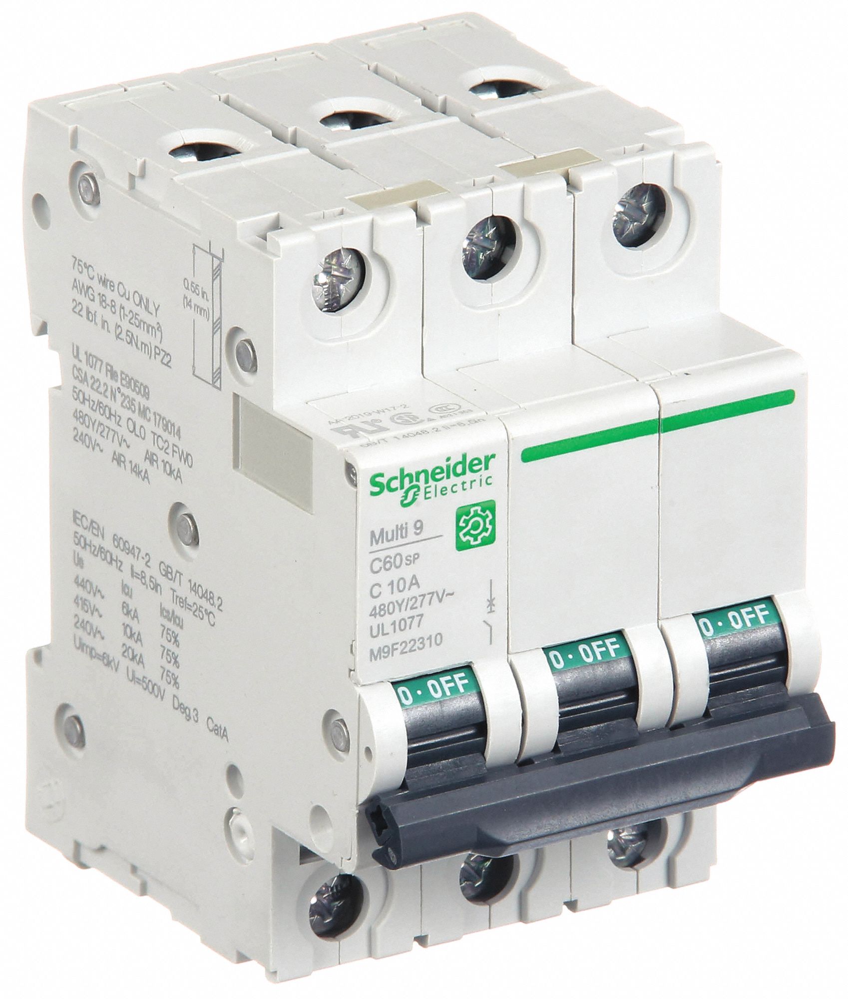 IEC Supplementary Protector: 10 A Amps, 14kA at 240V AC, Screw Clamp, C60SP