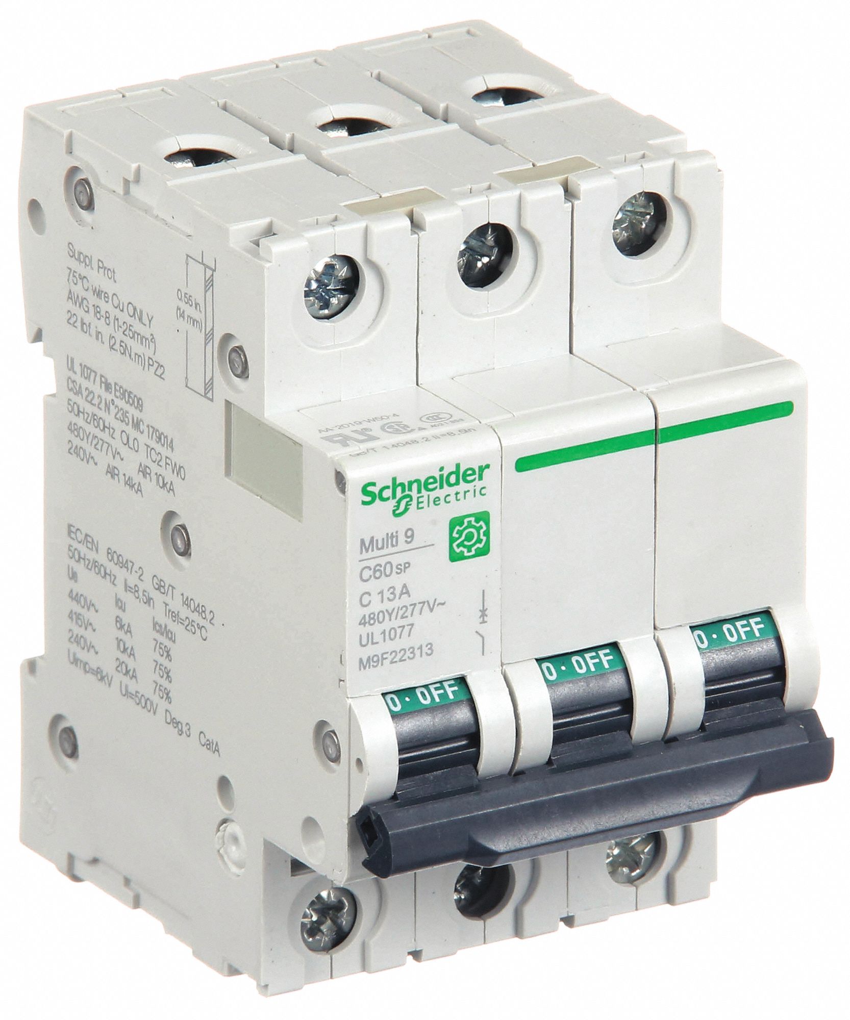 IEC Supplementary Protector: 13 A Amps, 14kA at 240V AC, Screw Clamp, C60SP