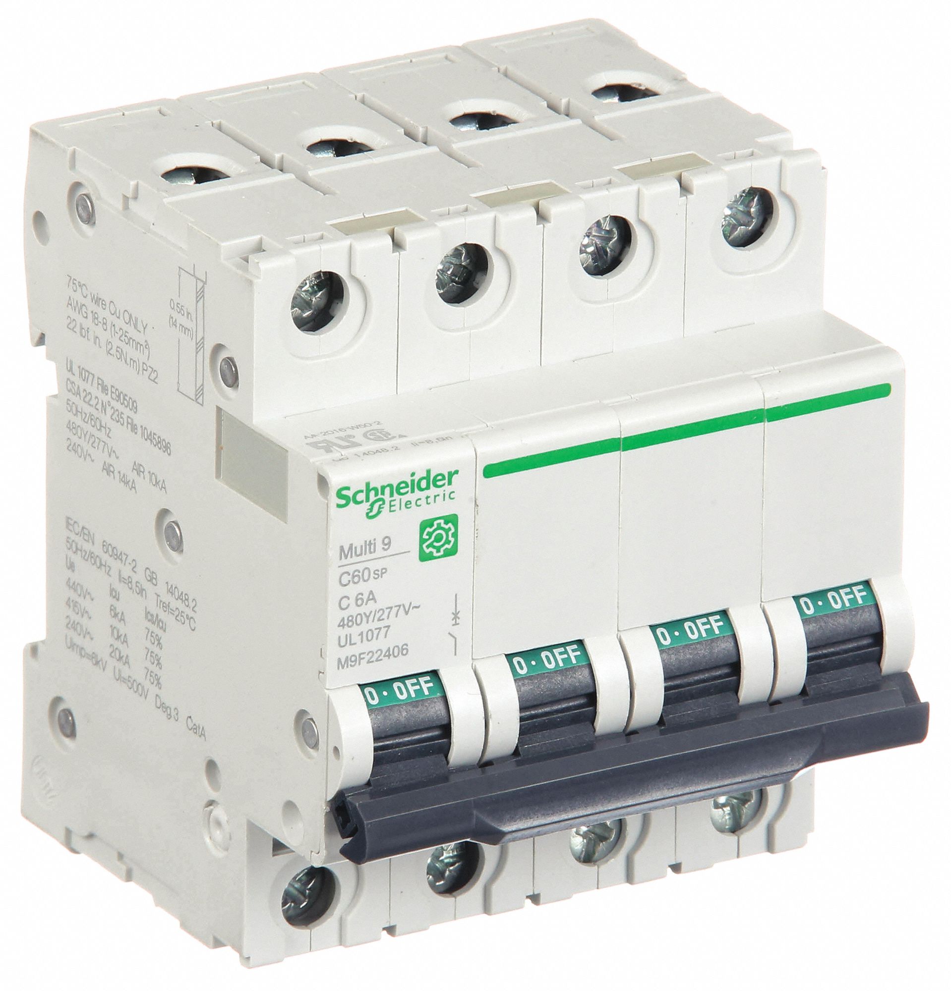 IEC Supplementary Protector: 6 A Amps, 14kA at 240V AC, Screw Clamp, C