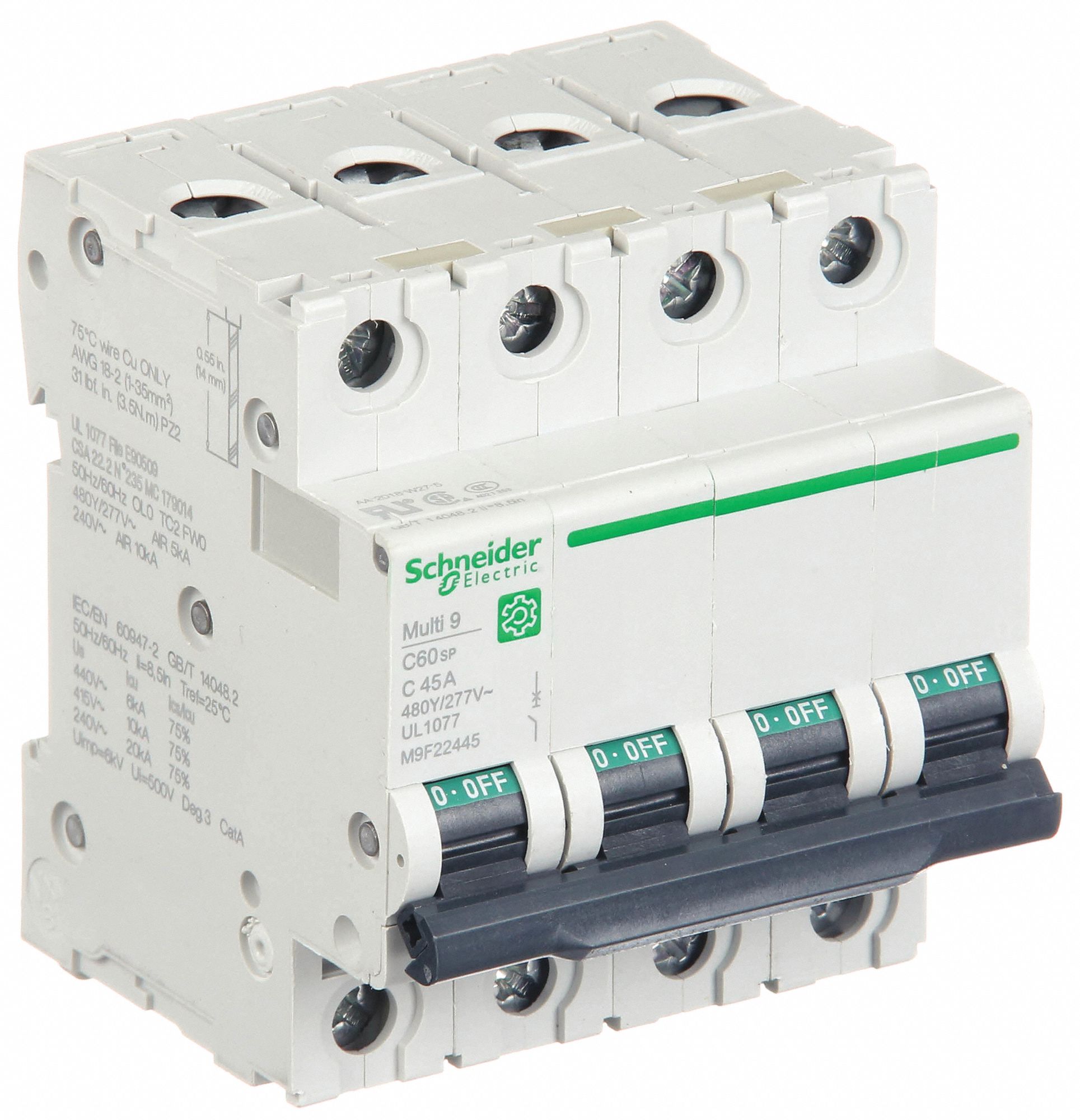 IEC Supplementary Protector: 45 A Amps, 10kA at 240V AC, Screw Clamp, C