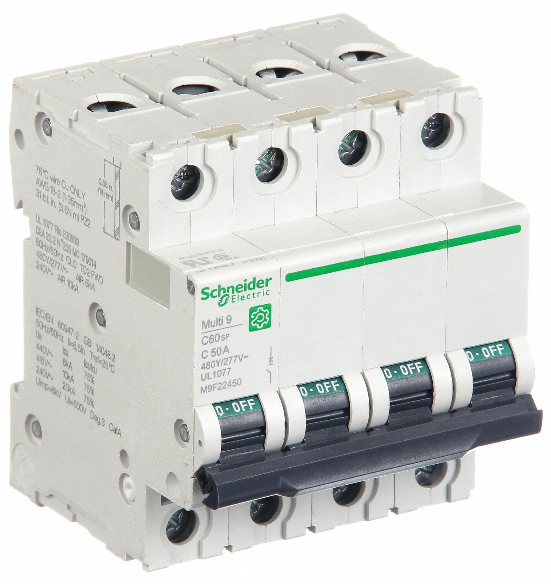 IEC Supplementary Protector: 50 A Amps, 10kA at 240V AC, Screw Clamp, C