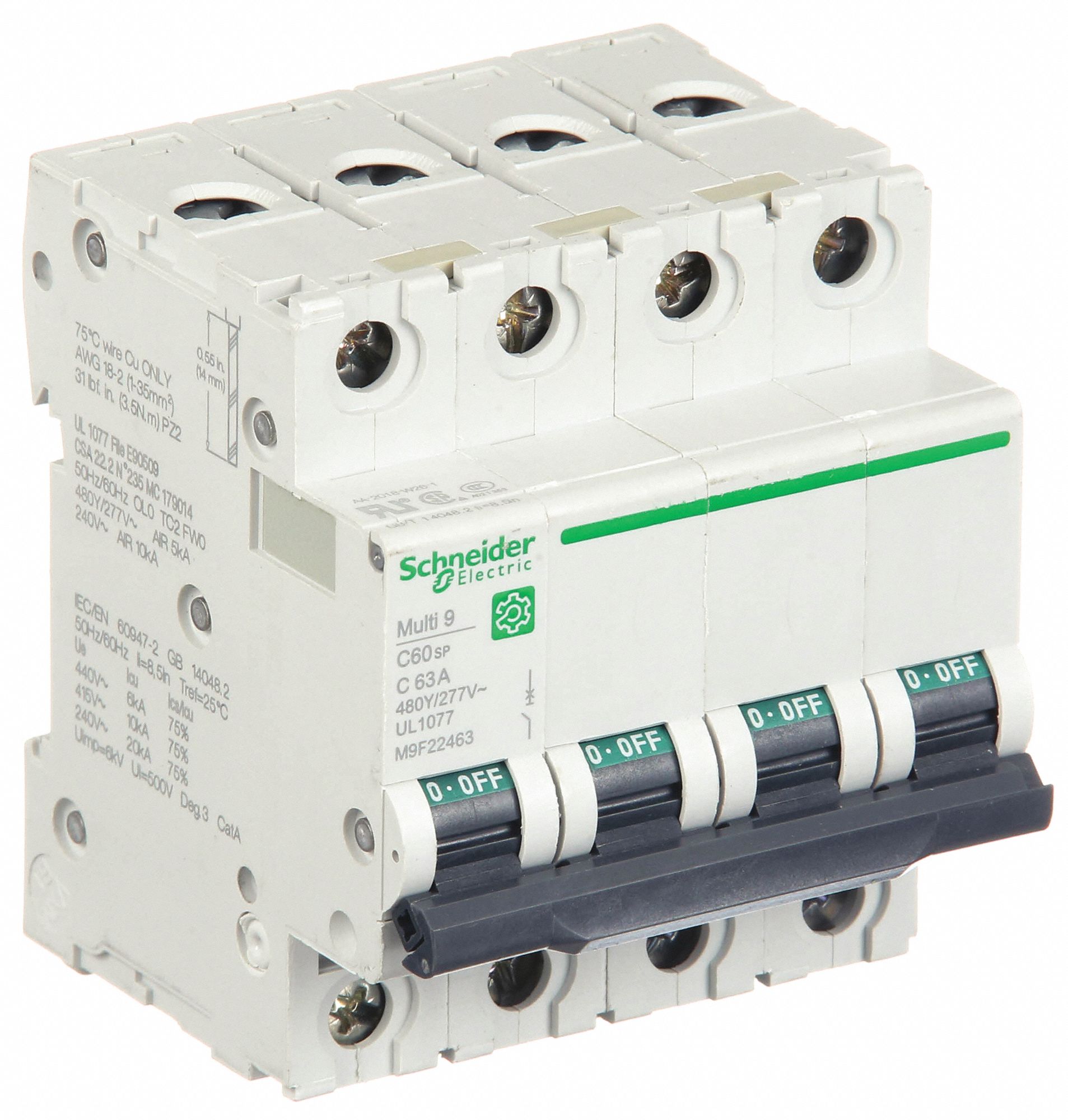 IEC Supplementary Protector: 63 A Amps, 10kA at 240V AC, Screw Clamp, C