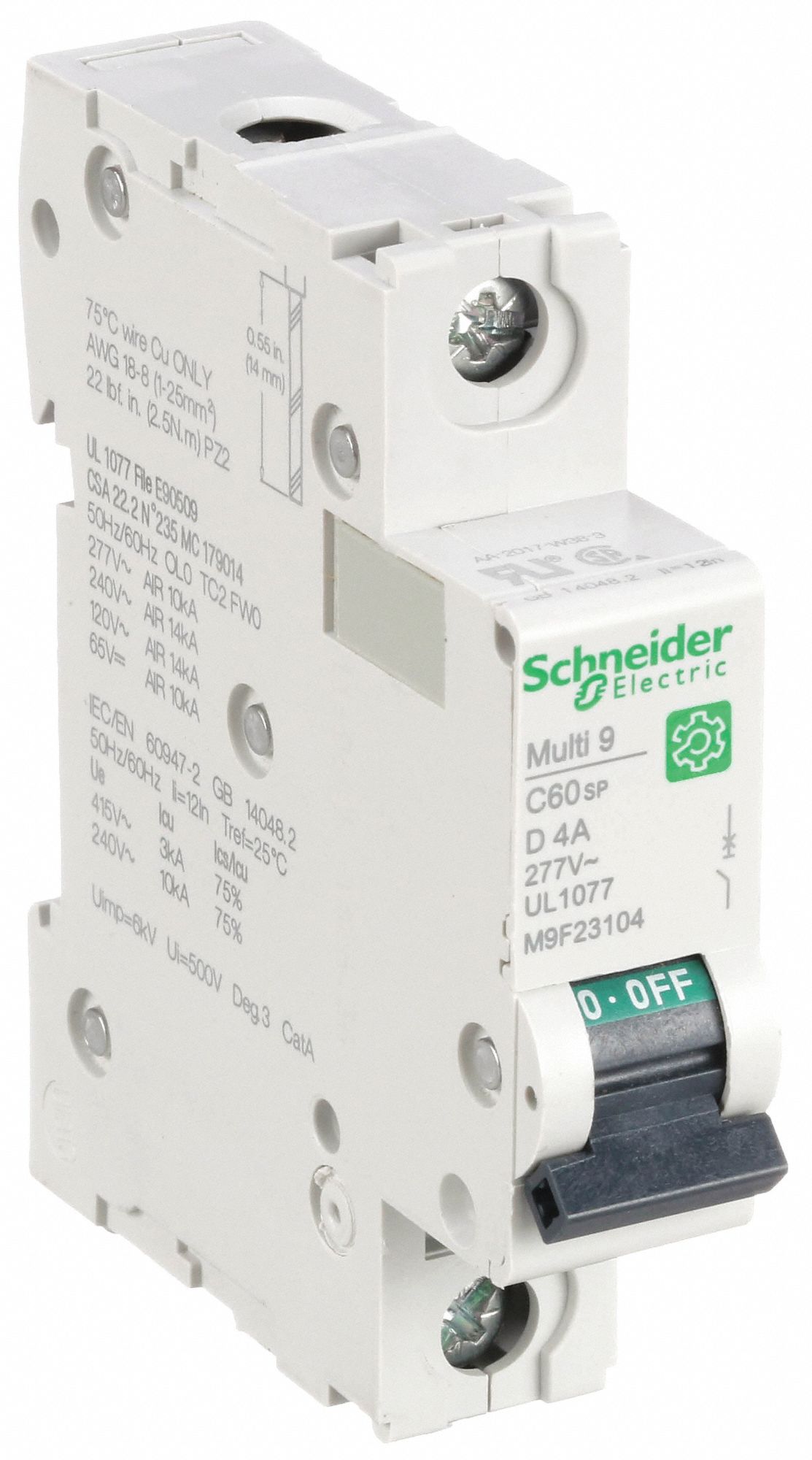 IEC Supplementary Protector: 4 A Amps, 60V DC, 14kA at 120/240V AC, Screw Clamp