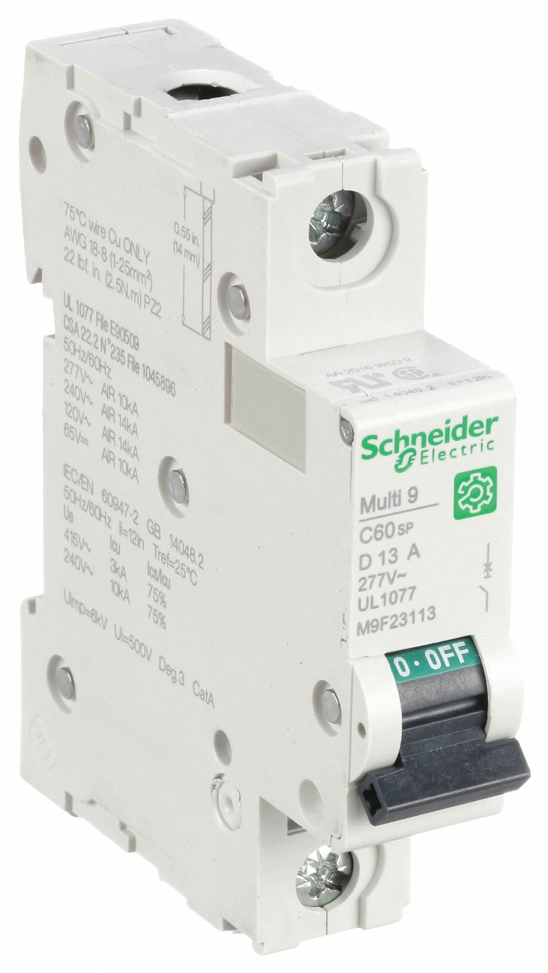 IEC Supplementary Protector: 13 A Amps, 60V DC, 14kA at 120/240V AC, Screw Clamp