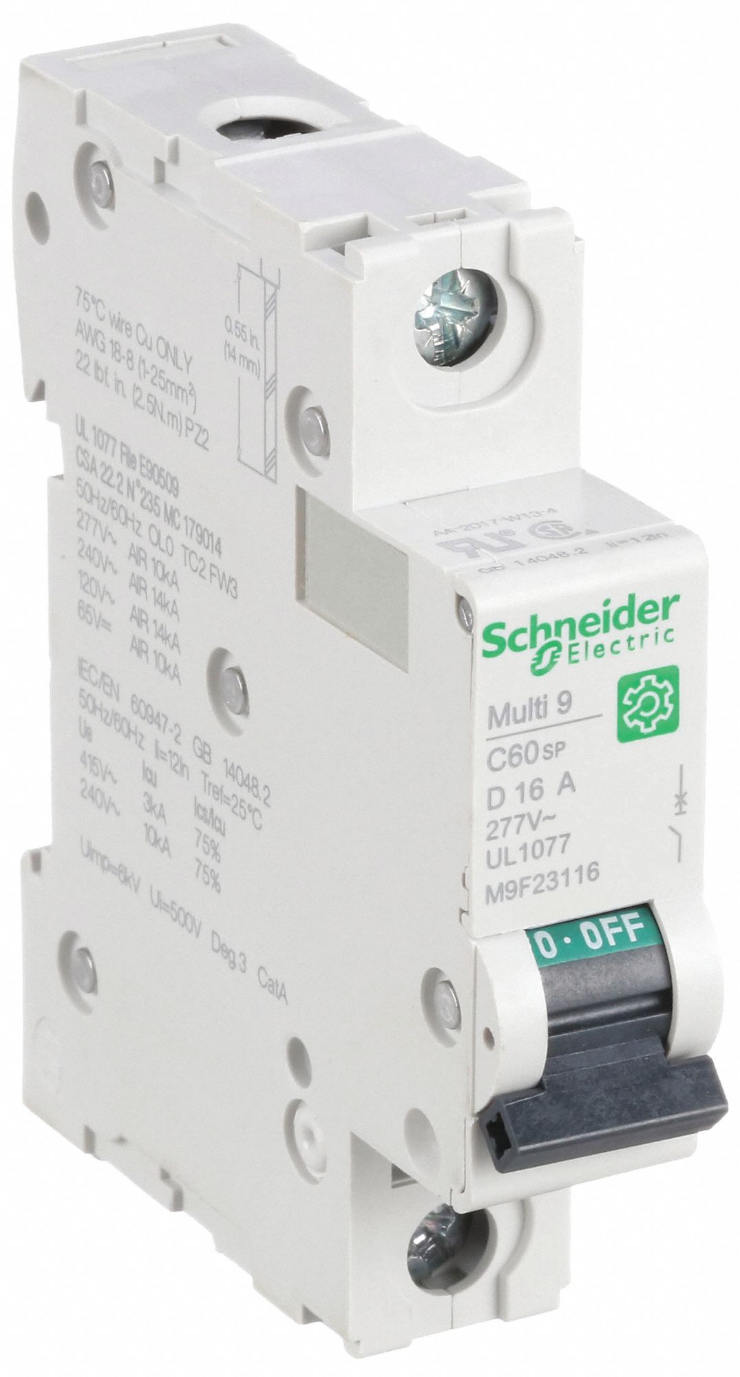 IEC Supplementary Protector: 16 A Amps, 60V DC, 14kA at 120/240V AC, Screw Clamp