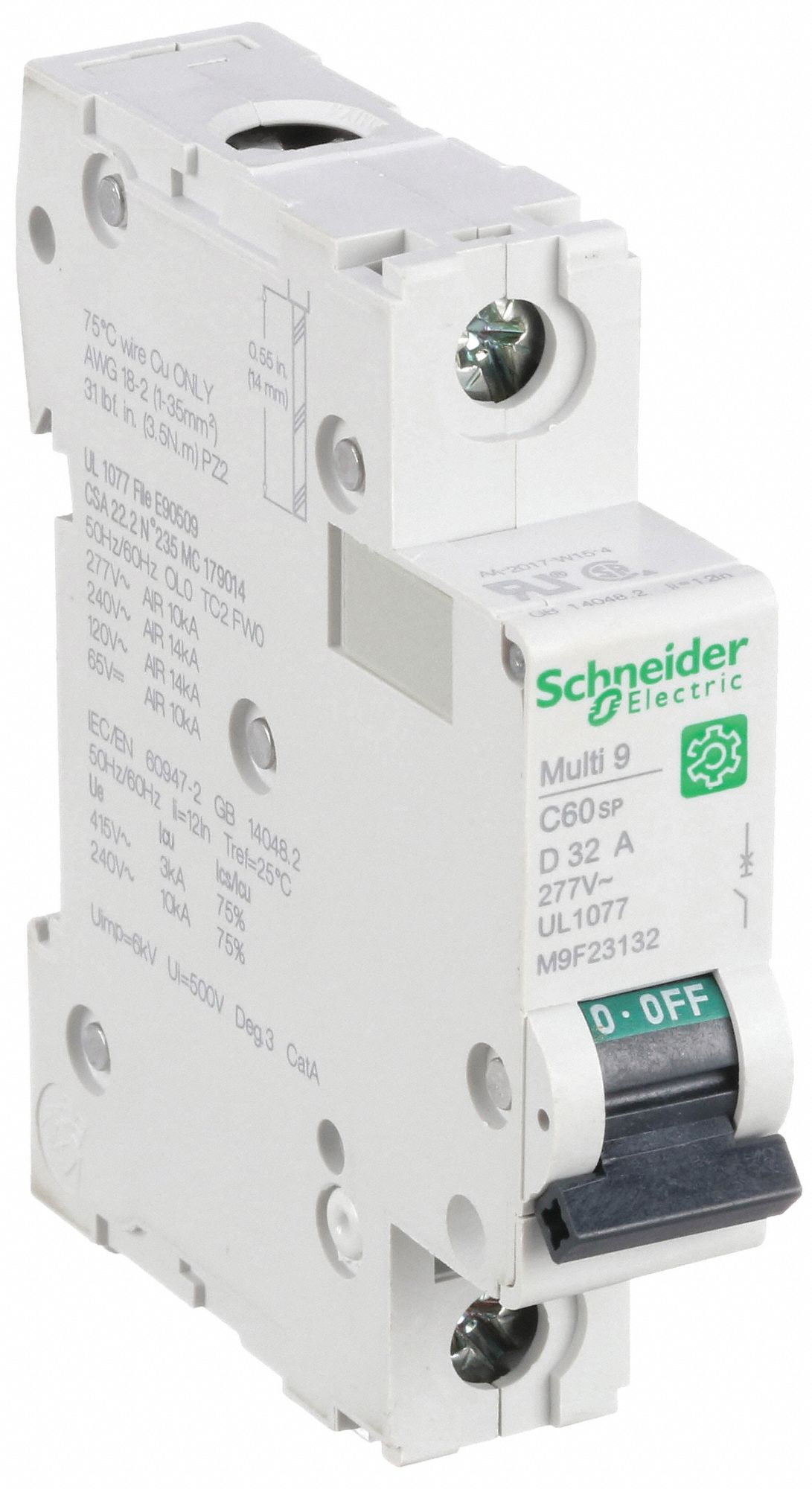 IEC Supplementary Protector: 32 A Amps, 60V DC, 14kA at 120/240V AC, Screw Clamp