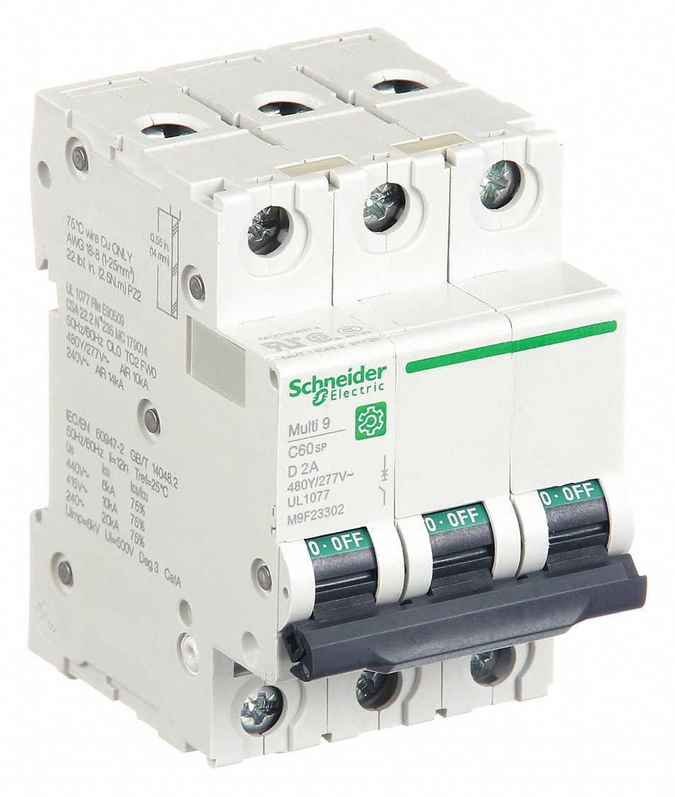 IEC Supplementary Protector: 2 A Amps, 14kA at 240V AC, Screw Clamp, C60SP