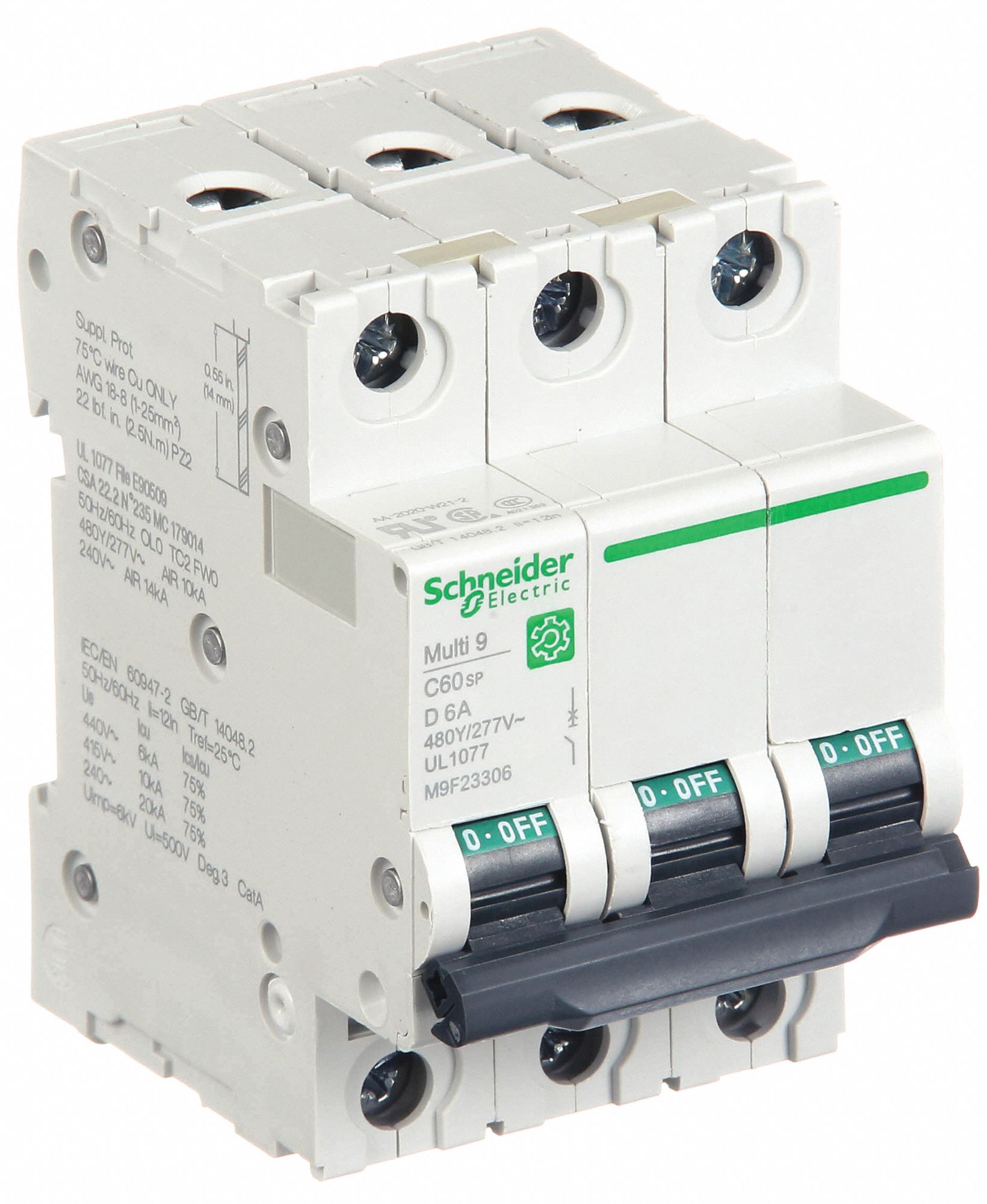 IEC Supplementary Protector: 6 A Amps, 14kA at 240V AC, Screw Clamp, C60SP