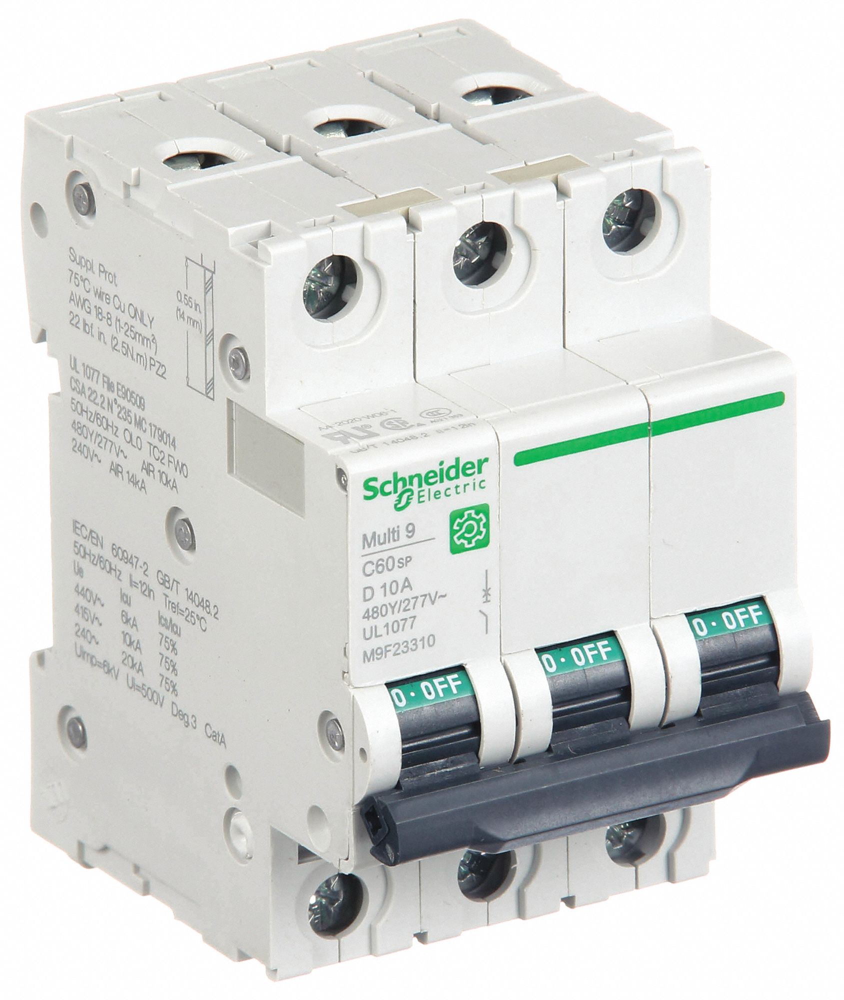 IEC Supplementary Protector: 10 A Amps, 14kA at 240V AC, Screw Clamp, C60SP