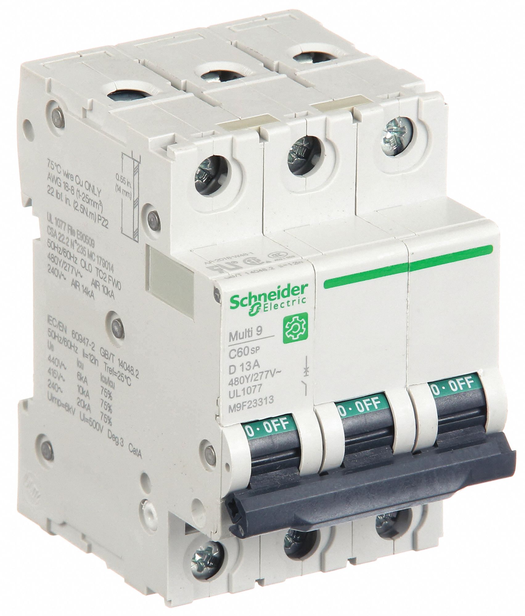 IEC Supplementary Protector: 13 A Amps, 14kA at 240V AC, Screw Clamp, C60SP