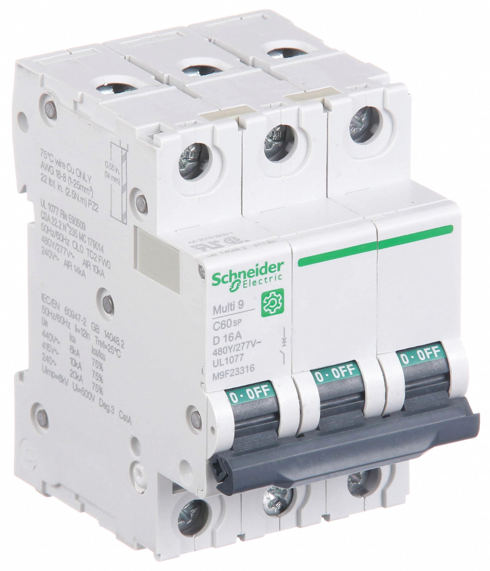 IEC Supplementary Protector: 16 A Amps, 14kA at 240V AC, Screw Clamp, C60SP