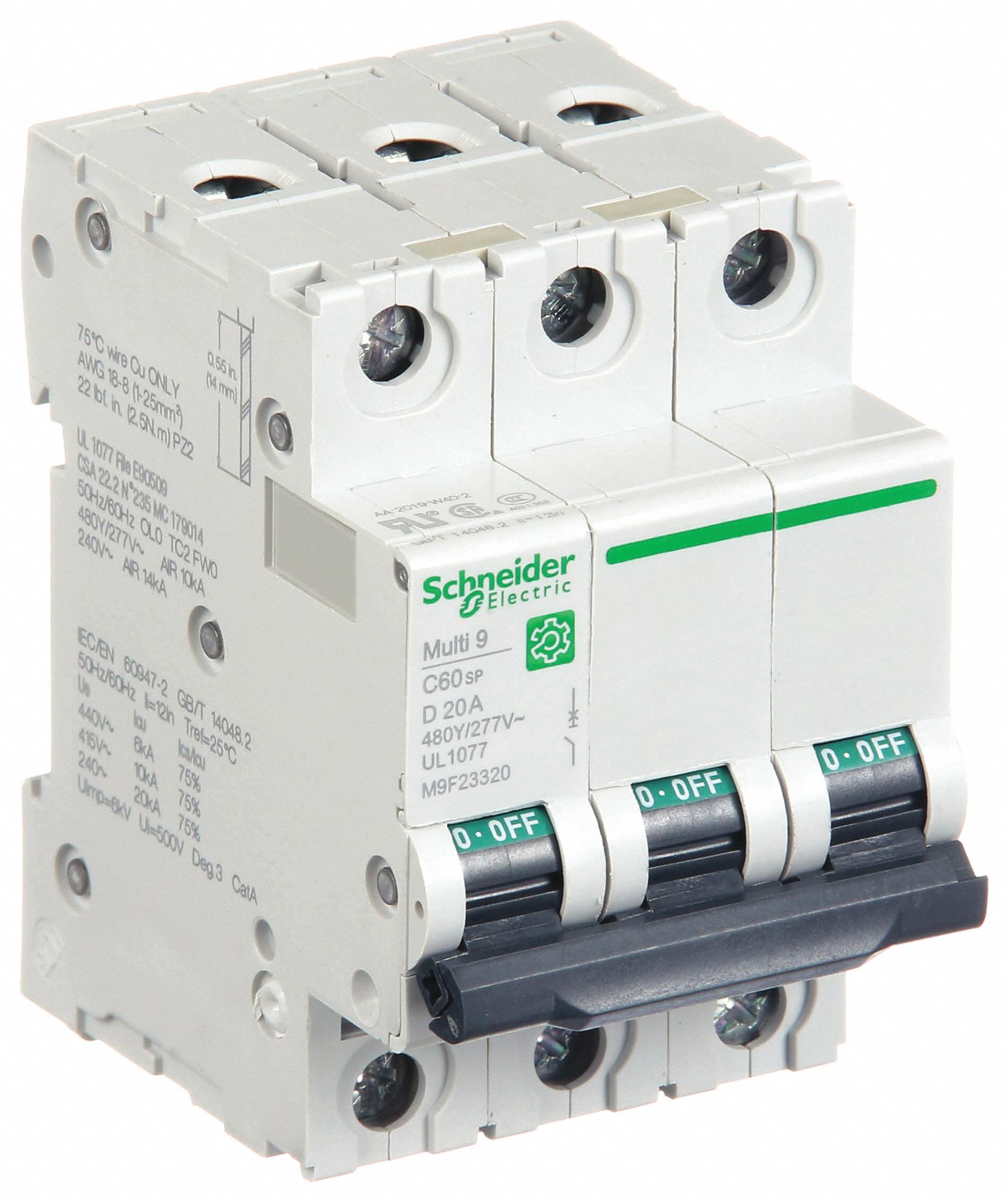 IEC Supplementary Protector: 20 A Amps, 14kA at 240V AC, Screw Clamp, C60SP