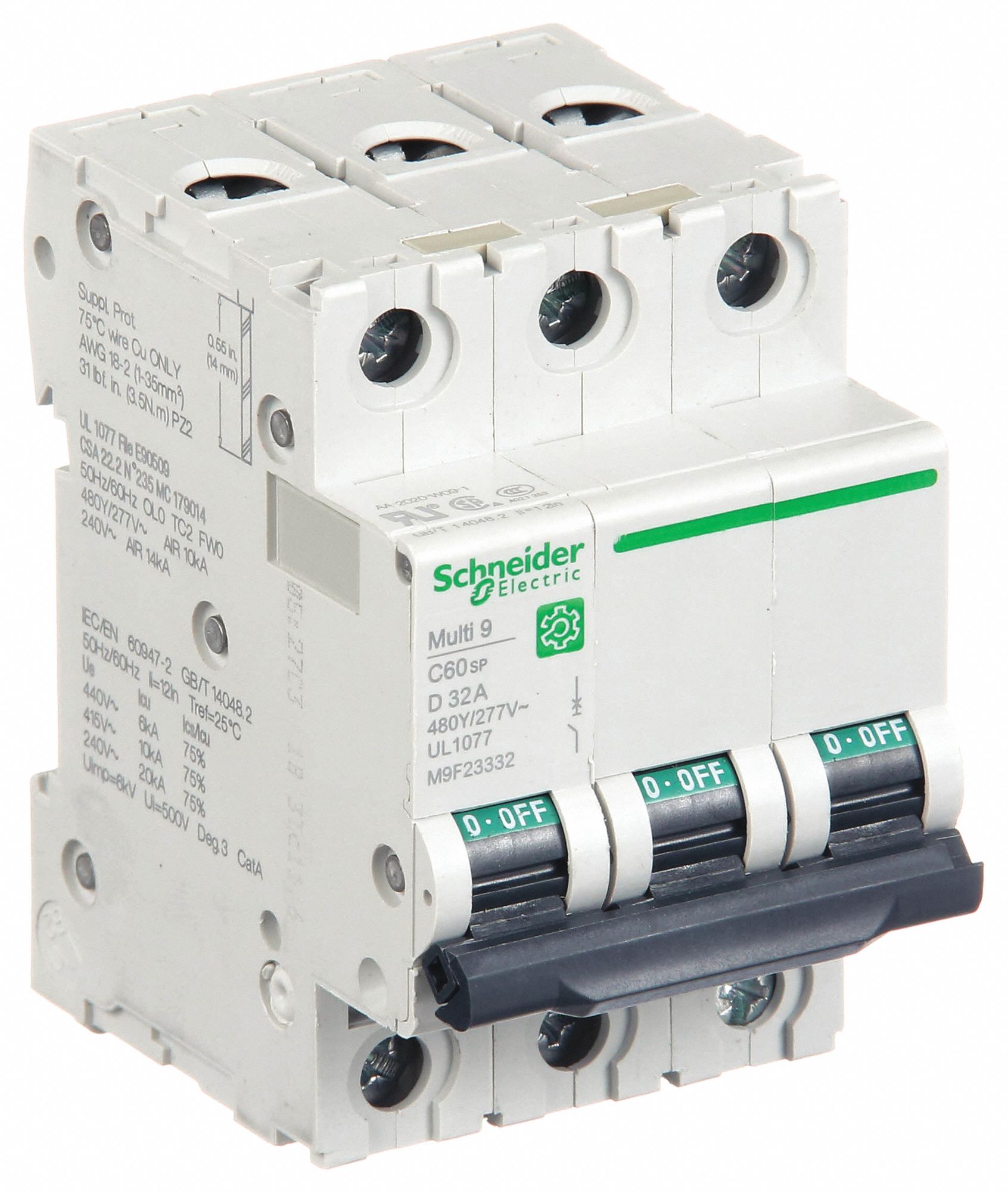 IEC Supplementary Protector: 32 A Amps, 14kA at 240V AC, Screw Clamp, C60SP