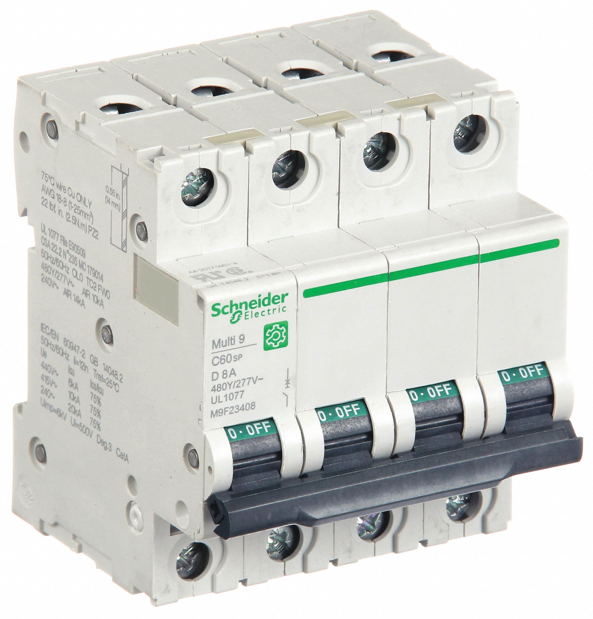 IEC Supplementary Protector: 8 A Amps, 14kA at 240V AC, Screw Clamp, D