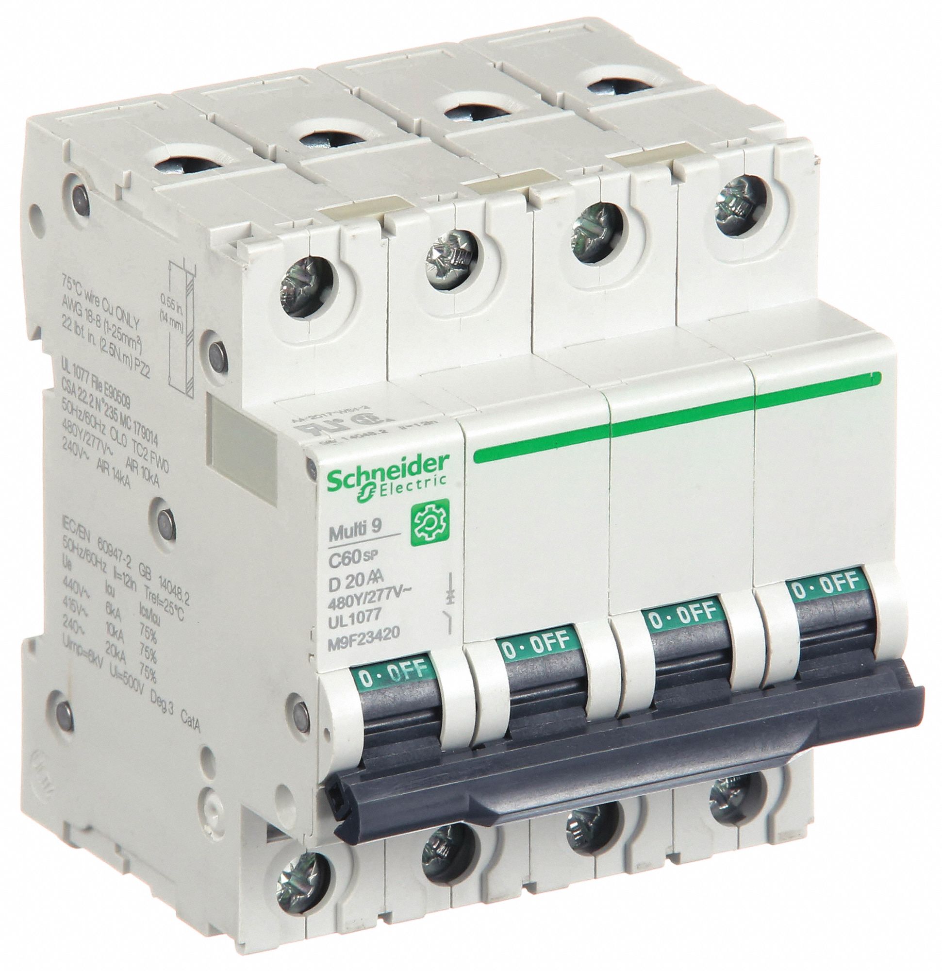 IEC Supplementary Protector: 20 A Amps, 14kA at 240V AC, Screw Clamp, D