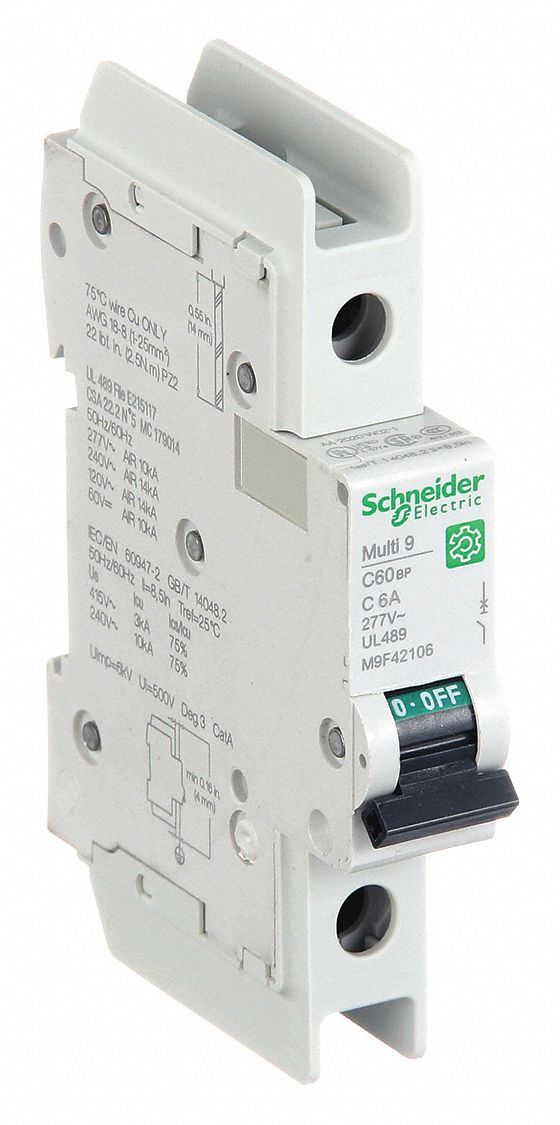 SCHNEIDER ELECTRIC, 6 A Amps, 60V DC, IEC Miniature Circuit Breaker