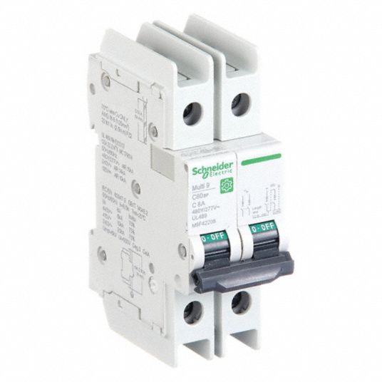 SCHNEIDER ELECTRIC, 8 A Amps, 14kA at 120/240V AC, IEC Miniature ...