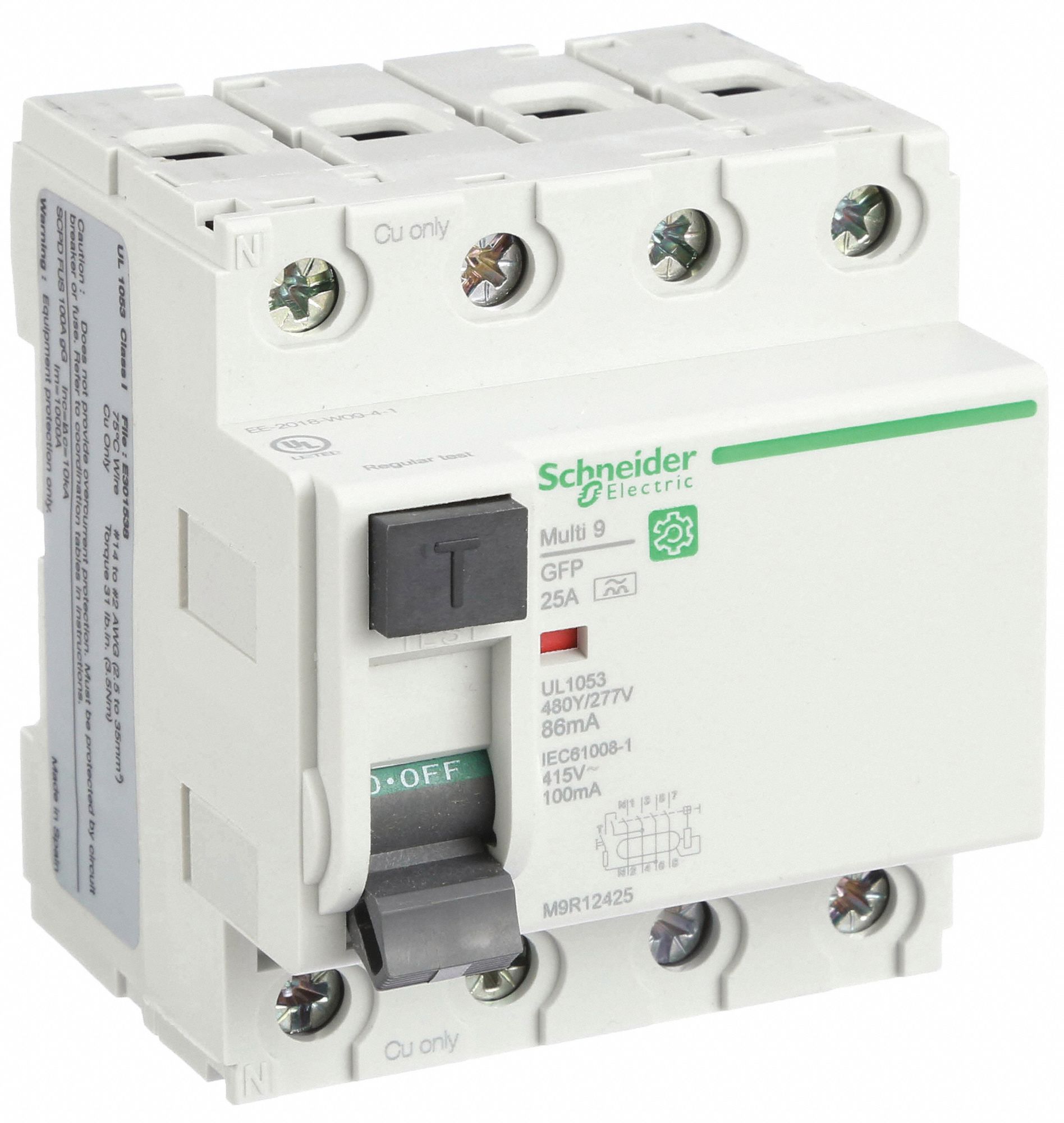 IEC Supplementary Protector: 25 A Amps, 240V AC, 86 mA Rated Residual Current, A