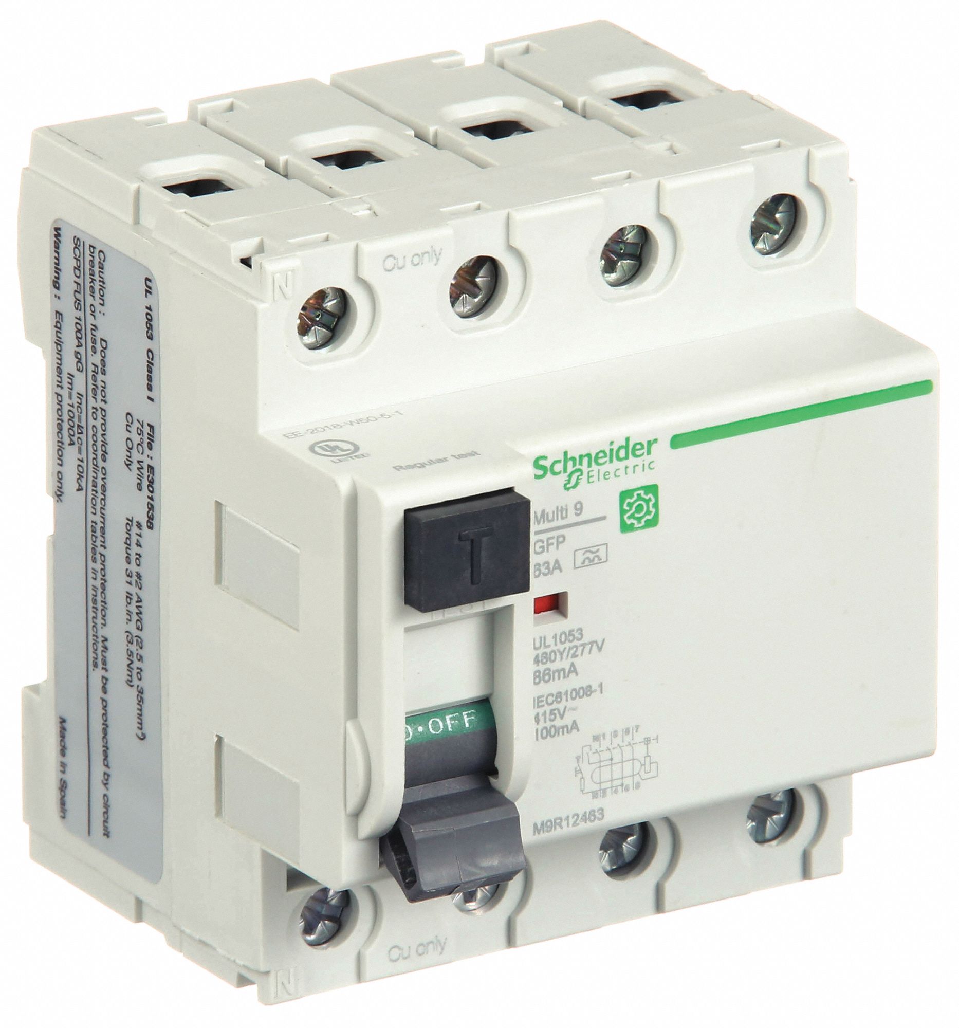 IEC Supplementary Protector: 63 A Amps, 240V AC, 86 mA Rated Residual Current, A