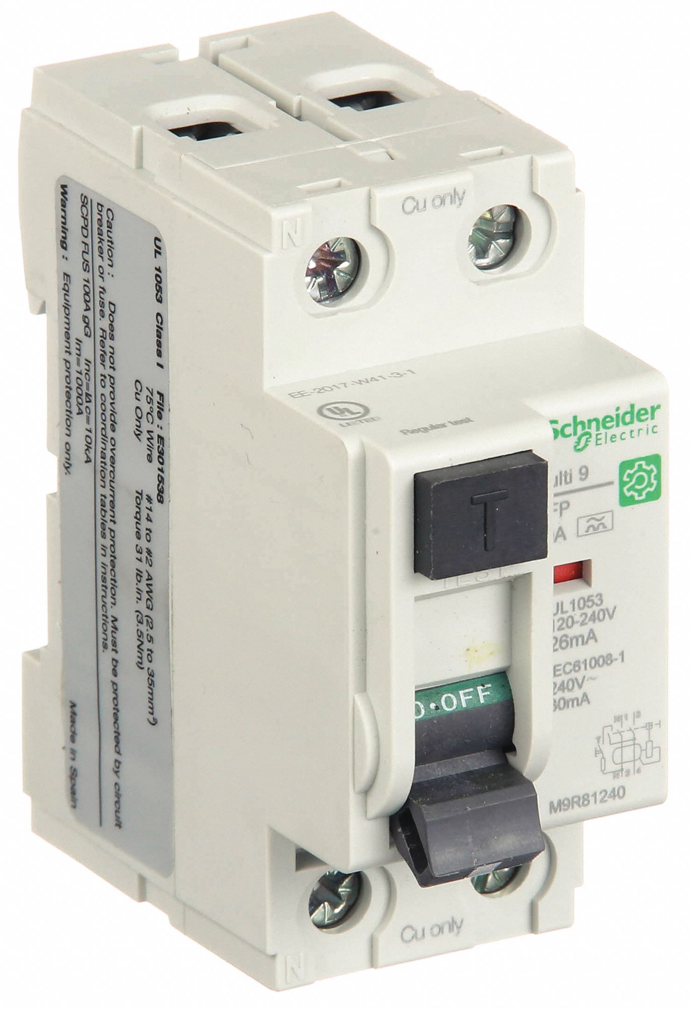 IEC Supplementary Protector: 40 A Amps, 240V AC, 26 mA Rated Residual Current, A